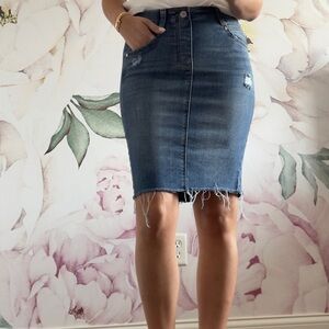 Liverpool Pencil Jean Women's Midi Skirt Size 2/26